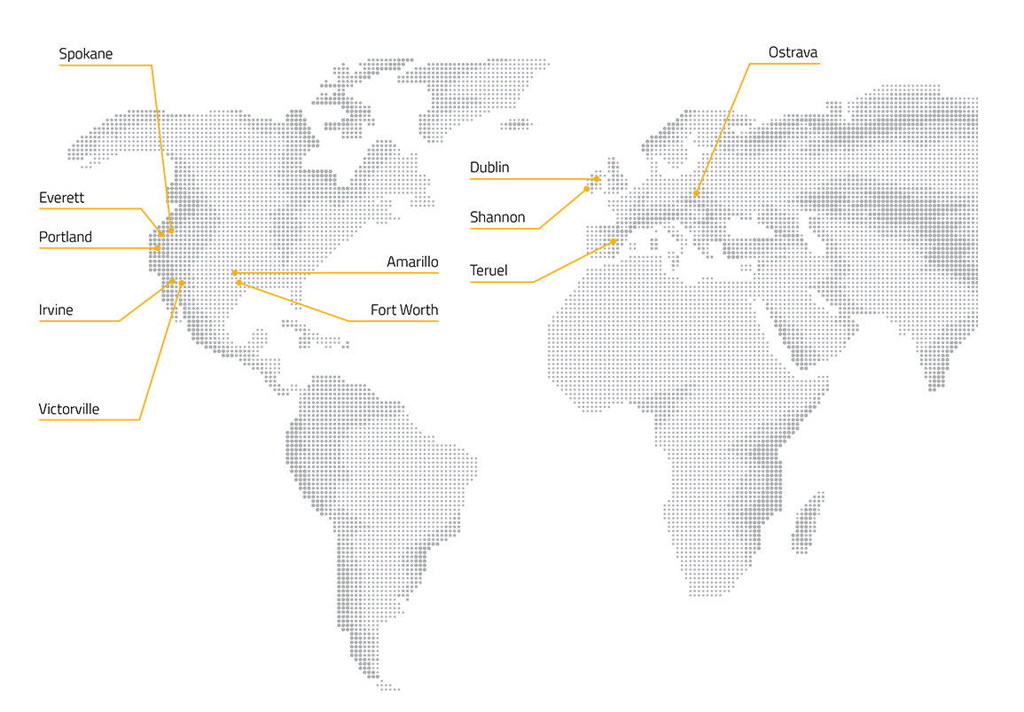 World map showing the IAC locations.