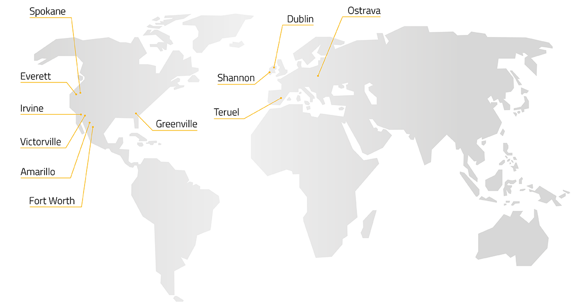 World map showing the IAC locations.