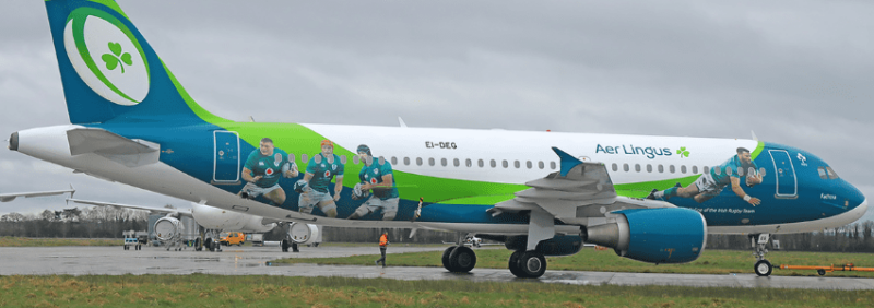 IAC Paints New IRFU Rugby Livery for Aer Lingus