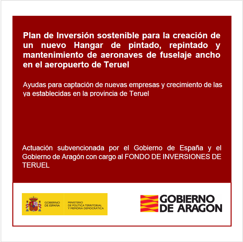 Sustainable investment plan for the creation of a new hangar at Teruel Airport supported by the Ministry of Territorial Policy, Government of Aragon